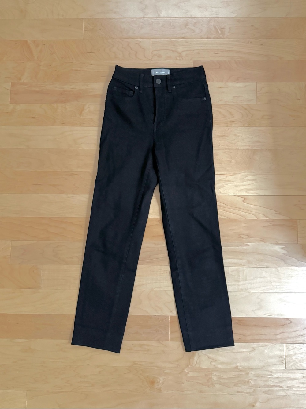 Everlane Women’s Black High Rise Slim Straight Jeans